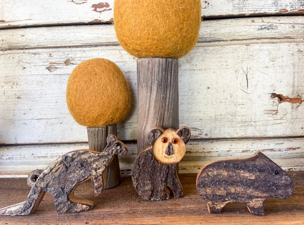 Australian Wood Animals/5pc