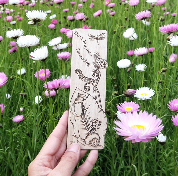 Wooden Bookmark- Don’t bug me I’m reading