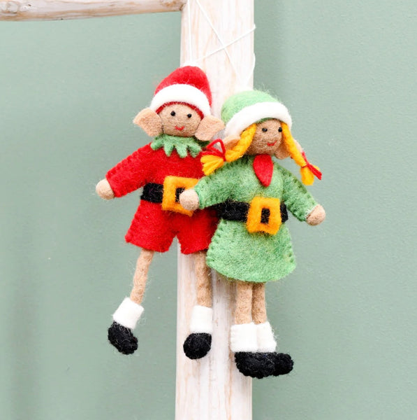 FELT CHRISTMAS ELVES (PAIR)