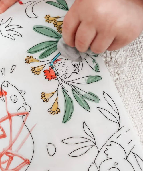 Baby Australian animals colouring mat