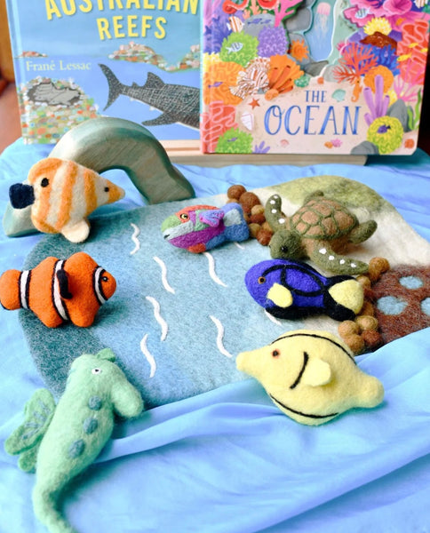 FELT CORAL REEF FISH TOY SET