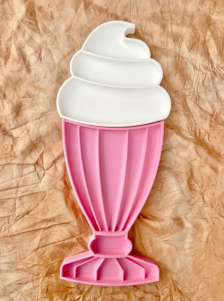 Large Sundae Cup Trinket Tray / Bioplastic Sensory Tray (2-piece)