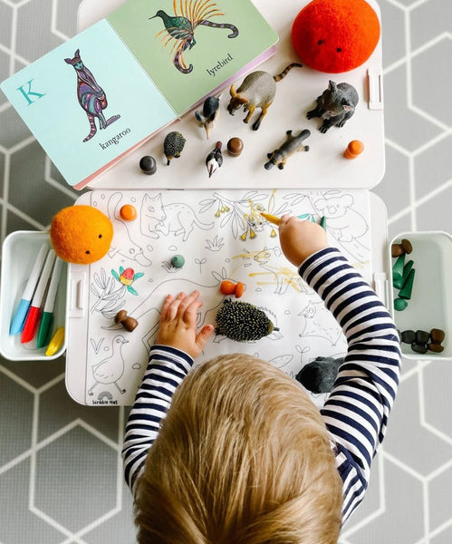 Baby Australian animals colouring mat