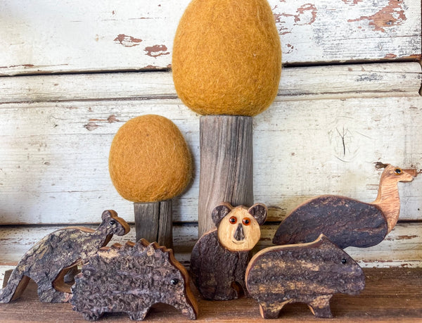 Australian Wood Animals/5pc
