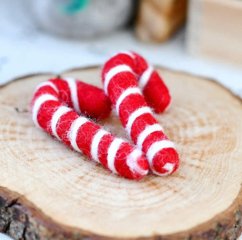 FELT CANDY CANES - SET OF 2 (RED)