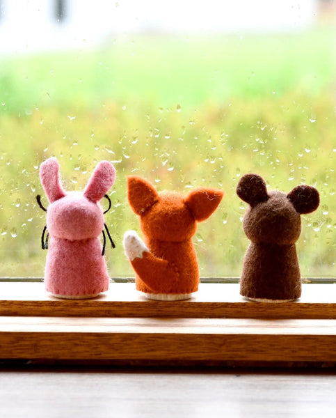 WOODLANDS PEG DOLLS SET - BEAR, RABBIT AND FOX