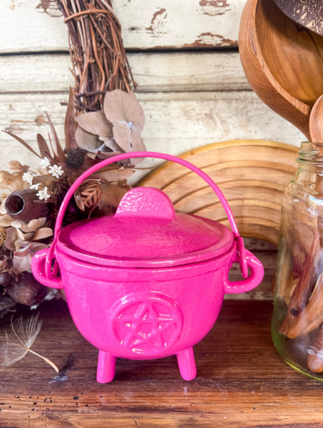 Pink pentagram cauldron set