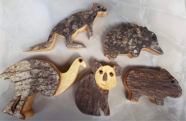 Australian Wood Animals/5pc