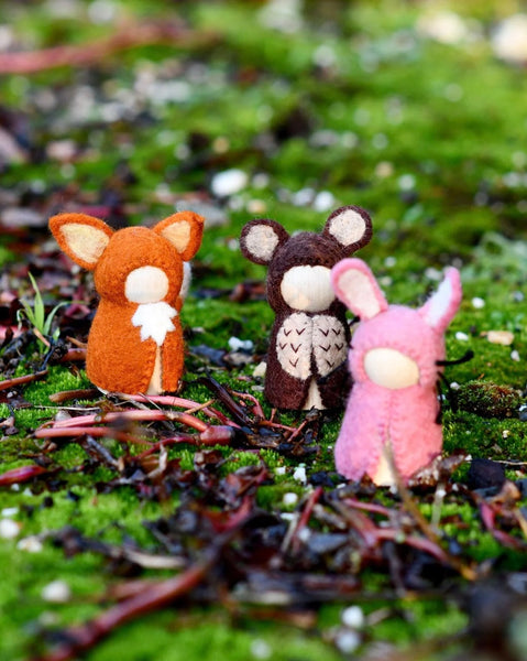 WOODLANDS PEG DOLLS SET - BEAR, RABBIT AND FOX