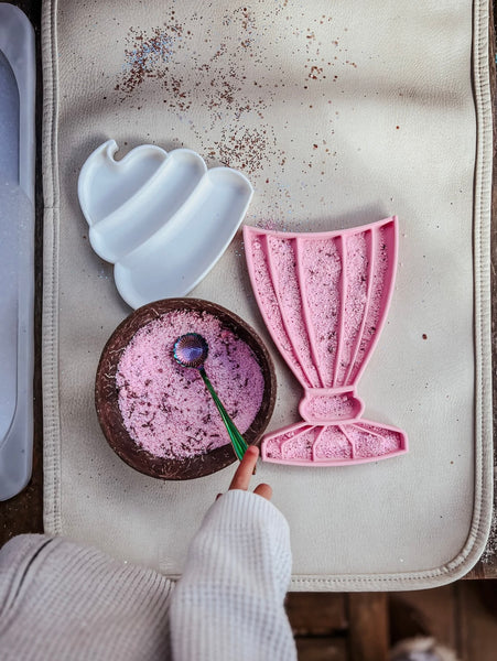 Large Sundae Cup Trinket Tray / Bioplastic Sensory Tray (2-piece)