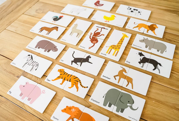 Magnetic Tile Topper - Duo Animal Puzzle Pack (40 Piece)