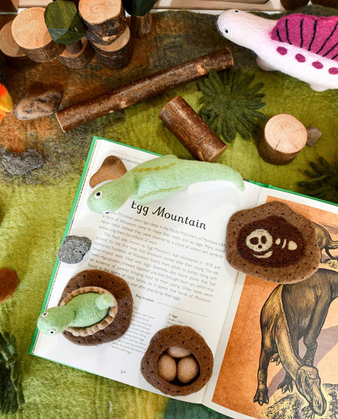 FELT LIFE STAGES OF A DINOSAUR BRONTOSAURUS