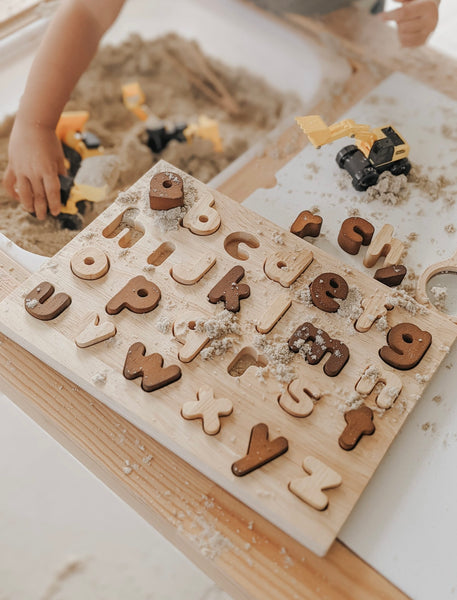 Natural Lowercase 2 Toned Alphabet Puzzle