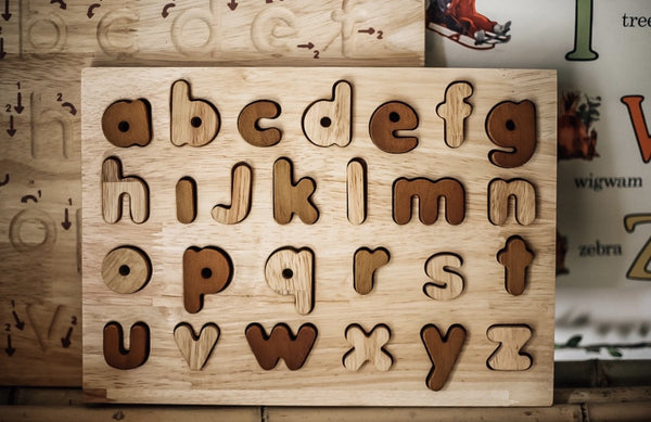 Natural Lowercase 2 Toned Alphabet Puzzle