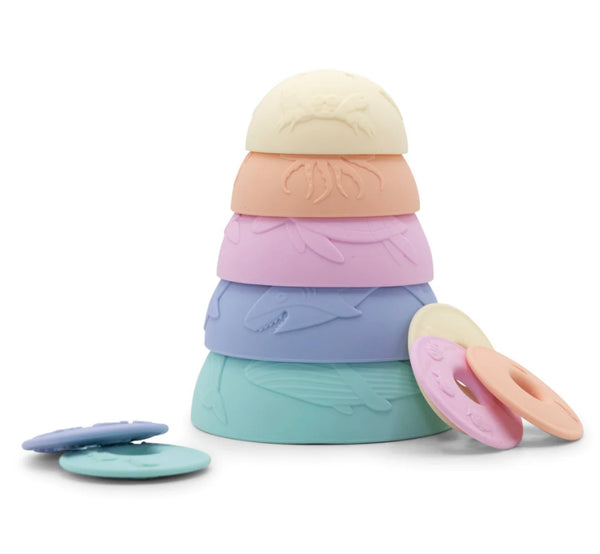 OCEAN STACKING CUPS- Rainbow Pastel