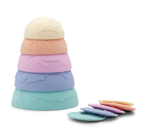 OCEAN STACKING CUPS- Rainbow Pastel