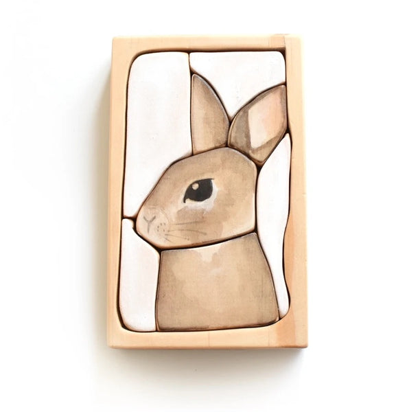 Rabbit Watercolour Wooden Jigsaw Puzzle