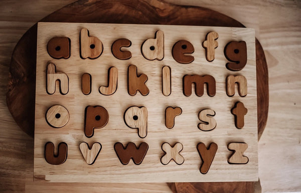 Natural Lowercase 2 Toned Alphabet Puzzle
