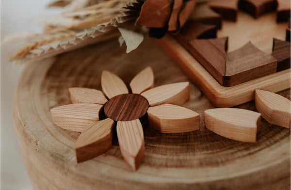 Two toned wooden sunflower Puzzle