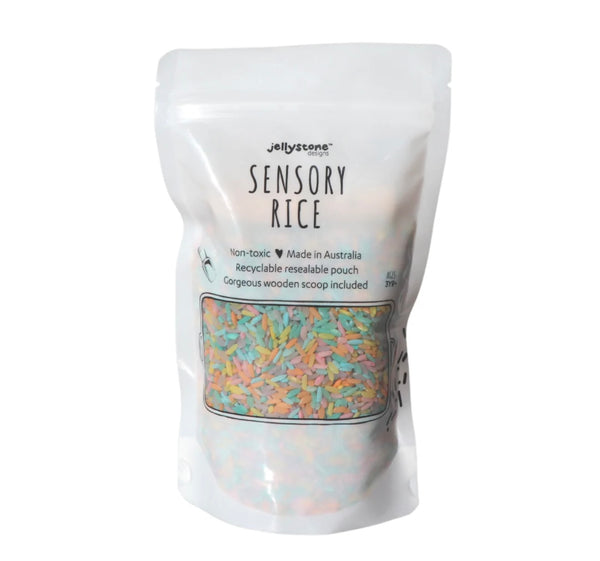 Sensory rice- Pastel rainbow