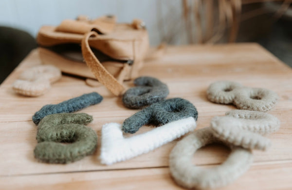 Natural Felt Numbers 0-9