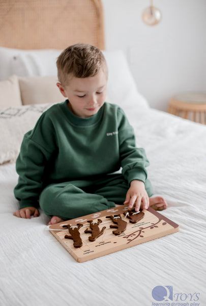 Human Evolution Puzzle & Lacing Set