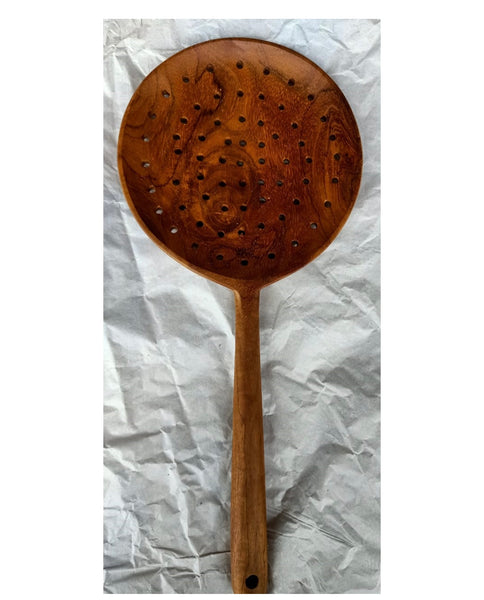 Teak slotted spoon