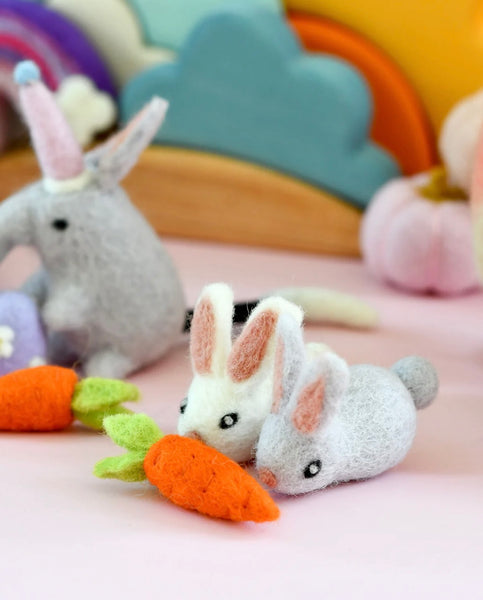 Felt carrots- (5 orange carrots)