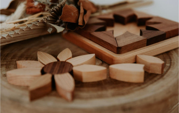Two toned wooden sunflower Puzzle