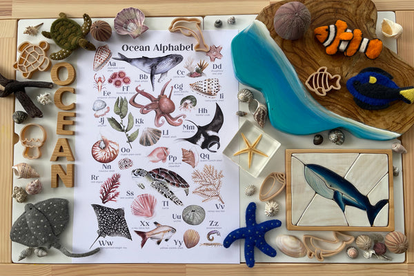 Ocean Alphabet Art Print A3