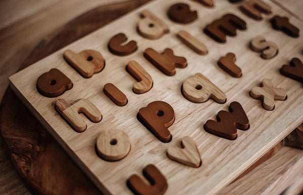 Natural Lowercase 2 Toned Alphabet Puzzle