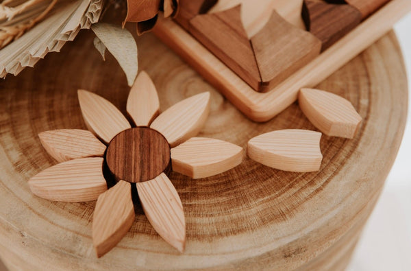 Two toned wooden sunflower Puzzle