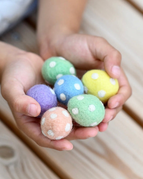 Felt polka dot eggs (set of 6)