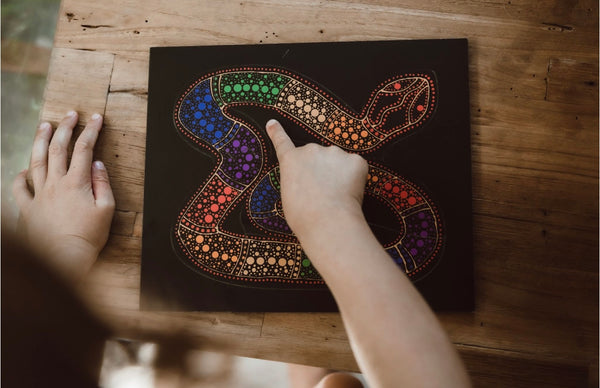 Aboriginal Winanggaay puzzle- Rainbow serpent