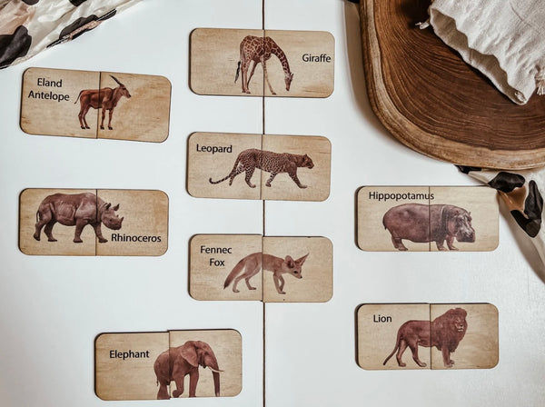 18 Piece African Animals Themed Matching Puzzle