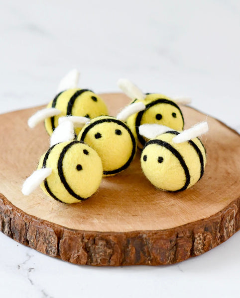 Felt Bees Loose Parts - 5 Bees