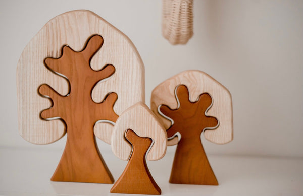 Two Toned Wooden Trees