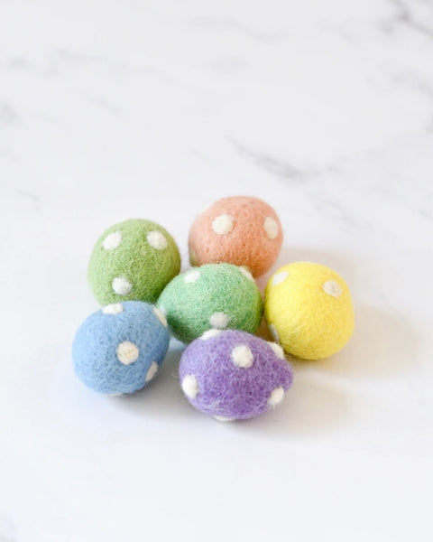 Felt polka dot eggs (set of 6)