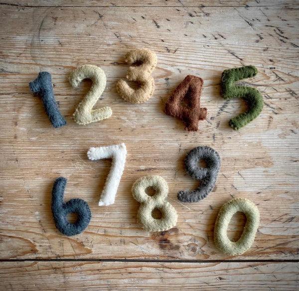 Natural Felt Numbers 0-9