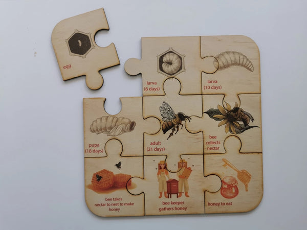 9 Piece honey bee puzzle
