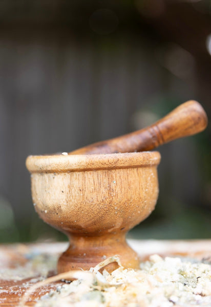 Wooden Pestle and Mortar