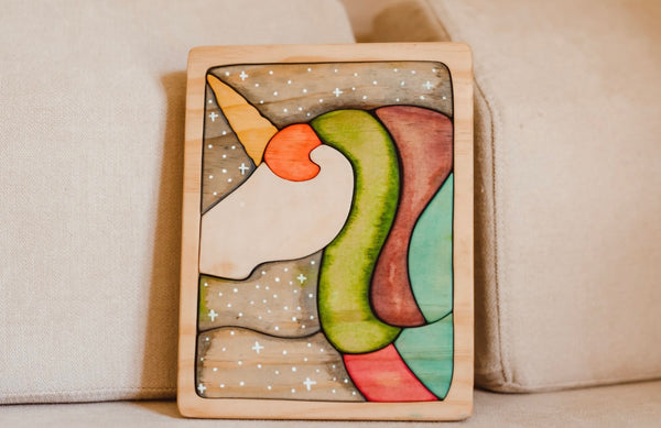 Unicorn Rainbow Wooden Jigsaw Puzzle
