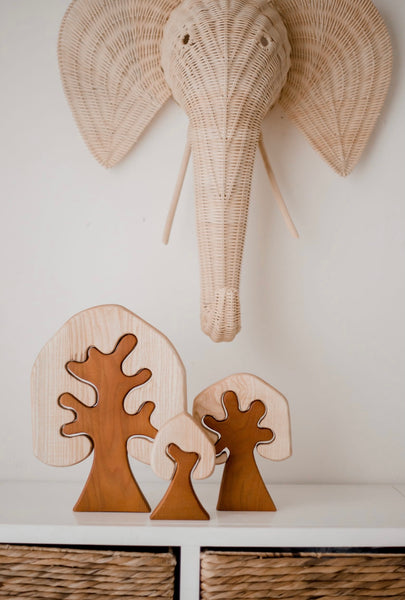 Two Toned Wooden Trees
