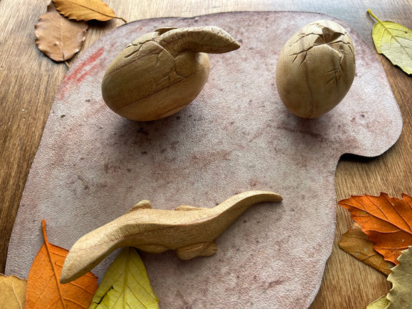Wooden lizard life cycle set