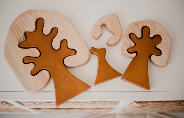 Two Toned Wooden Trees