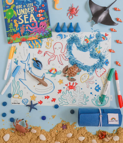 Under the sea colouring mat