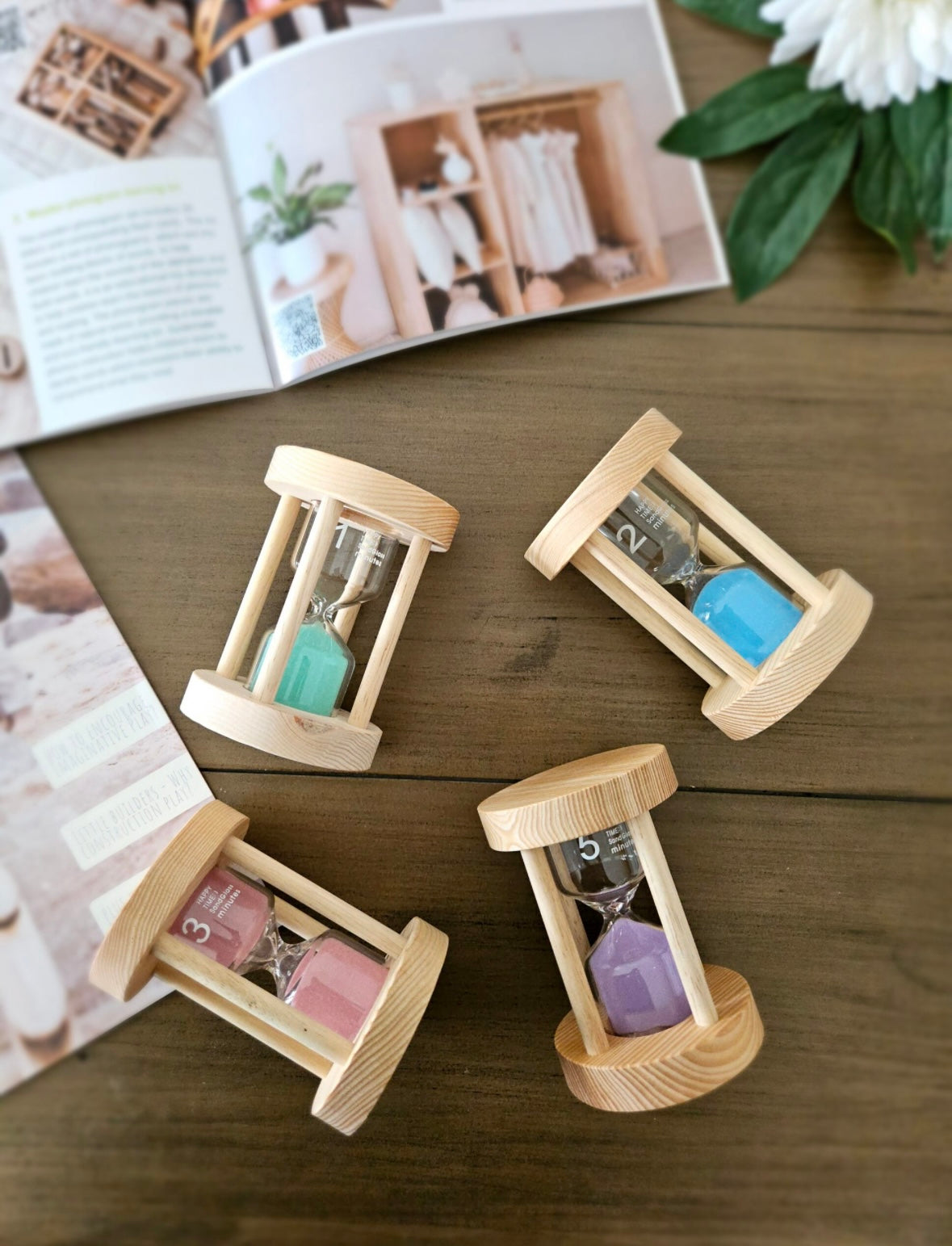 Wooden Sand Timers Set of 4
