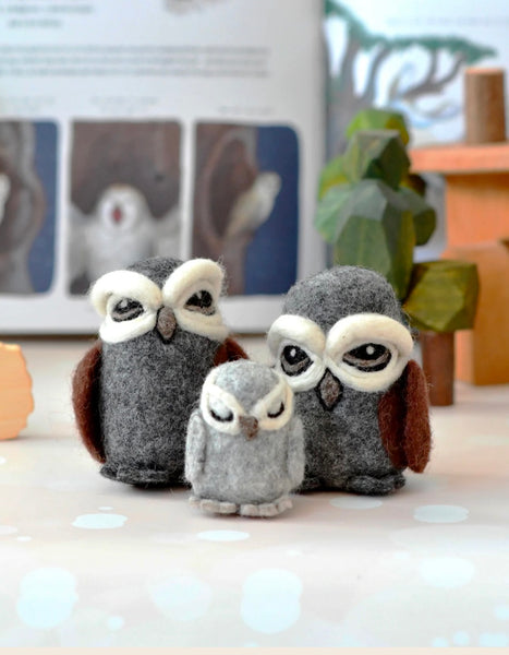 FELT OWL FAMILY (SET OF 3)