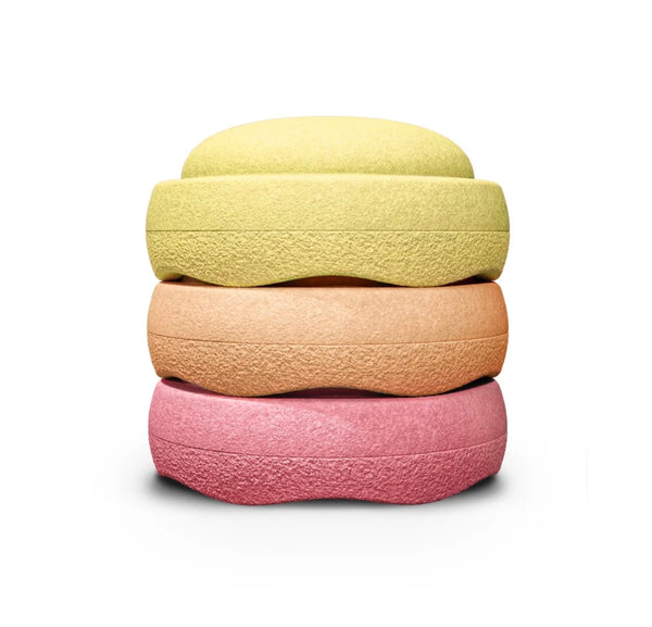 Stapelstein Balance Stepping Stones - Original, Set of 3, Warm Pastel