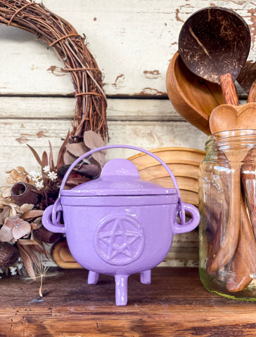 Lavender Pentagram cauldron set